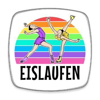 Eislaufen Spruch Wintersport Schnee Kalt Eis - Viereckiger Kühlschrankmagnet - Weiß - Vorne