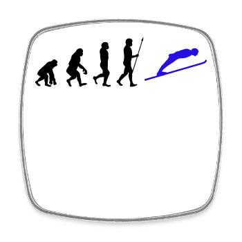 Wintersport Schifahren Skifahrer Evolution Schnee - Viereckiger Kühlschrankmagnet - Weiß - Vorne