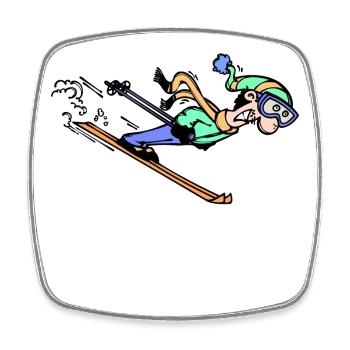Wintersport Eishockey Snowboard Schifahrer Eis - Viereckiger Kühlschrankmagnet - Weiß - Vorne