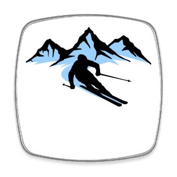 Berg Wintersport Wintersaison Pistengaudi Schnee - Viereckiger Kühlschrankmagnet - Weiß - Vorne