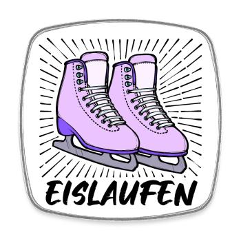 Wintersport Schifahrer Eislaufen Eis Schifahren - Viereckiger Kühlschrankmagnet - Weiß - Vorne