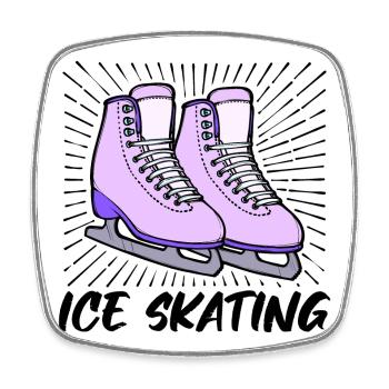 Eislaufen Eishockey Wintersport Schnee Winter - Viereckiger Kühlschrankmagnet - Weiß - Vorne