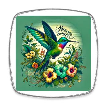 vibrant Hummingbird Nature s Grace - Viereckiger Kühlschrankmagnet - Weiß - Vorne