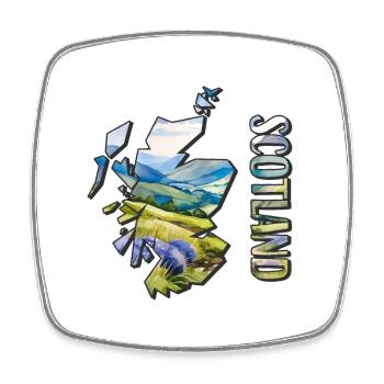Carte à l’aquarelle de l’Écosse - Magnet carré - blanc - Devant