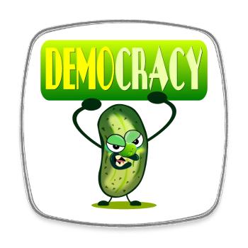 DEMOCRACY - PICKLES CUCUMBER - Square fridge magnet - white - Front