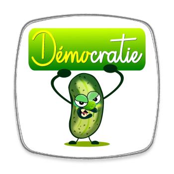 Démocratie Cornichons - Magnet carré - blanc - Devant