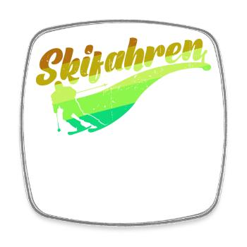 Schifahren Winter Skifahrer Wintersport Skiurlaub - Viereckiger Kühlschrankmagnet - Weiß - Vorne