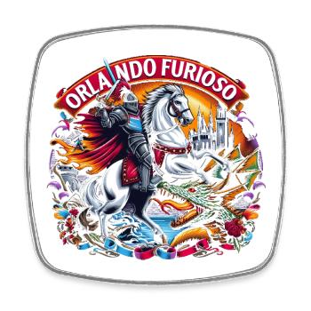 Knight Orlando Furioso - Square fridge magnet - white - Front