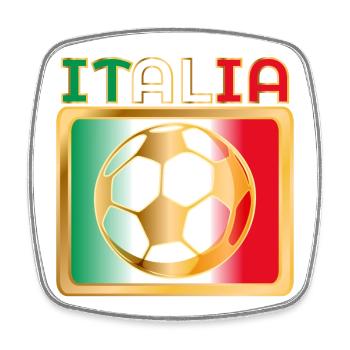 ITALIEN FUSSBALL - Viereckiger Kühlschrankmagnet - Weiß - Vorne