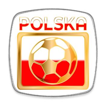 Football Pologne - Magnet carré - blanc - Devant