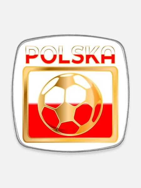 Football Poland - Square fridge magnet - white