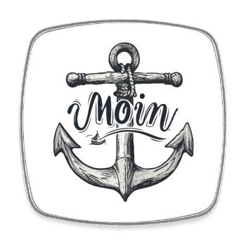 Anker Muttermotiv Nautischer Stil - Viereckiger Kühlschrankmagnet - Weiß - Vorne