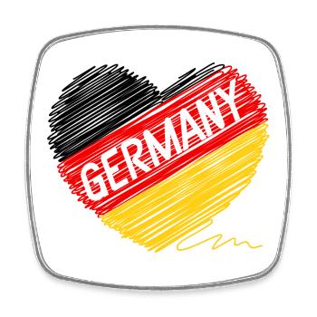 Drapeau de l’Allemagne, l’amour de l’Allemagne, symbole d’unité - Magnet carré - blanc - Devant