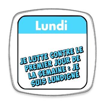Monday - Square fridge magnet - white - Front