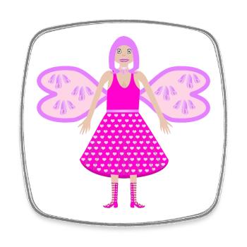 Fantasy Flower Fairy Foxglove Digitalia - Square fridge magnet - white - Front