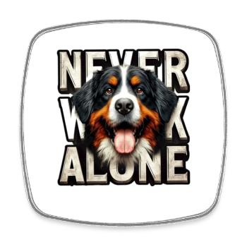Berner Sennenhund - Viereckiger Kühlschrankmagnet - Weiß - Vorne