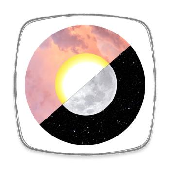 Sommer | Sonne | Mond | Sonnenuntergang - Viereckiger Kühlschrankmagnet - Weiß - Vorne