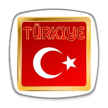 Türkiye - Viereckiger Kühlschrankmagnet - Weiß - Vorne