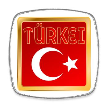 Türkei - Viereckiger Kühlschrankmagnet - Weiß - Vorne