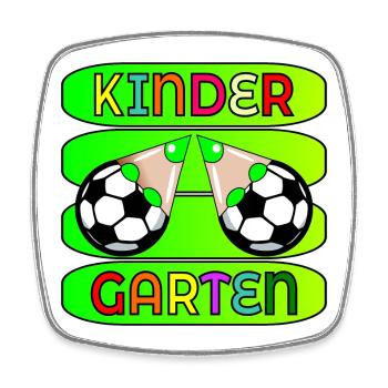 KINDERGARTENKINDER FUßBALL - Viereckiger Kühlschrankmagnet - Weiß - Vorne