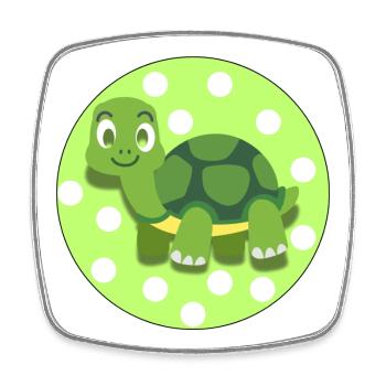 Cute Tortoise – Soft Animal Illustration Tee - Square fridge magnet - white - Front