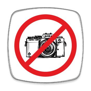 Fotografieren verboten! - Viereckiger Kühlschrankmagnet - Weiß - Vorne