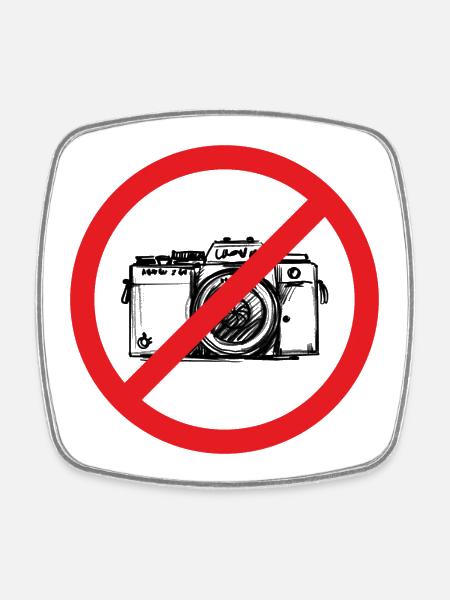 Photographie interdite ! - Magnet carré - blanc