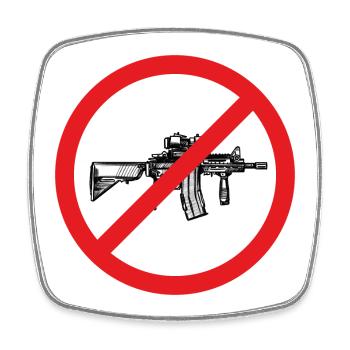 Stop War / Waffe verboten - Viereckiger Kühlschrankmagnet - Weiß - Vorne