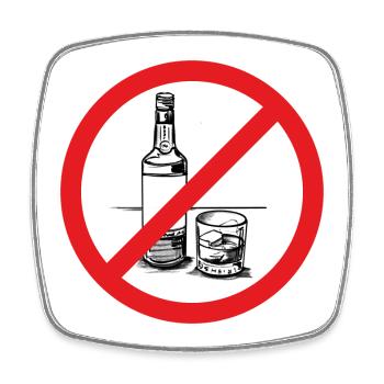 Alkohol verboten! - Viereckiger Kühlschrankmagnet - Weiß - Vorne