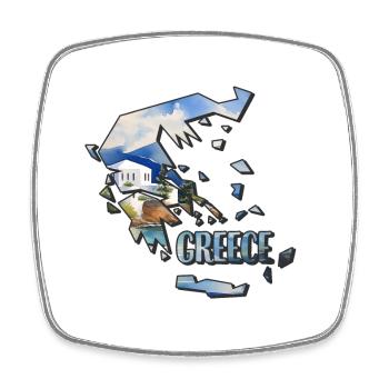 Watercolor Map Greece - Square fridge magnet - white - Front