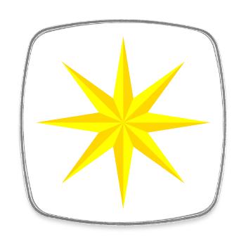 Star narrow - Square fridge magnet - white - Front