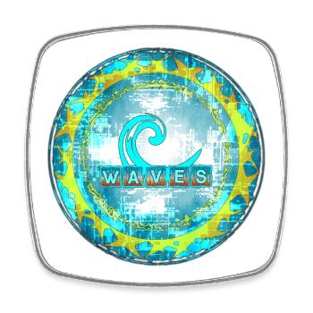 Motif abstrait de vagues - Magnet carré - blanc - Devant