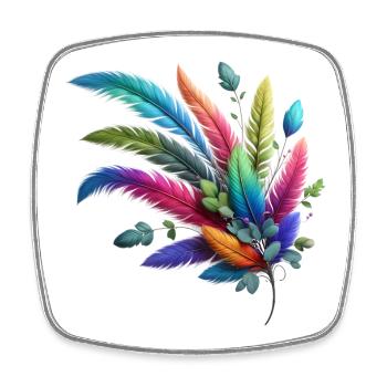 Colorful feathers. Vivid and detailed - Square fridge magnet - white - Front
