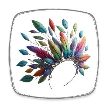 Colorful feathers. Vivid and detailed - Square fridge magnet - white - Front