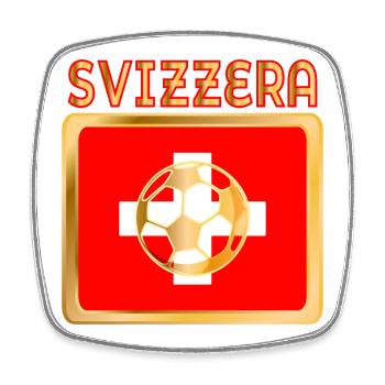 Schweizer Italienischer Fußball - Viereckiger Kühlschrankmagnet - Weiß - Vorne