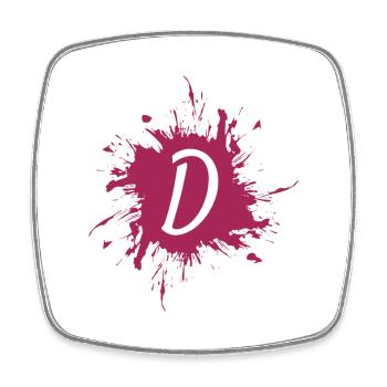 Buchstabe D - Anfangsbuchstabe D - Viereckiger Kühlschrankmagnet - Weiß - Vorne