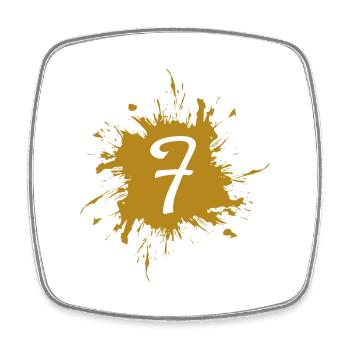Buchstabe F - Anfangsbuchstabe F Gold - Viereckiger Kühlschrankmagnet - Weiß - Vorne