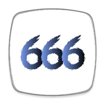 666 Satan Symbol - Teufel - Böse - Viereckiger Kühlschrankmagnet - Weiß - Vorne