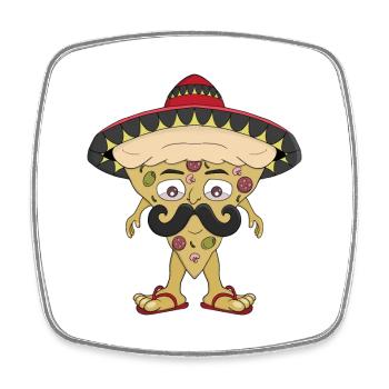 Mexican pizza - Square fridge magnet - white - Front