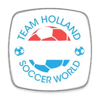 Championnat des Pays-Bas par équipe de Football Holland - Magnet carré - blanc - Devant