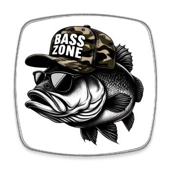 Zone de bar rayé - Magnet carré - blanc - Devant