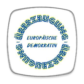 Texte circulaire des démocrates européens par conviction - Magnet carré - blanc - Devant