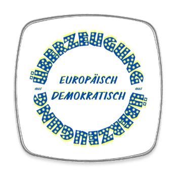 Texte circulaire du Démocrate européen par conviction - Magnet carré - blanc - Devant