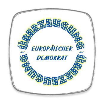Texte circulaire des démocrates européens par conviction - Magnet carré - blanc - Devant
