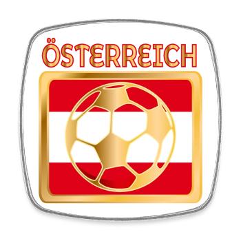 ÖSTERREICHISCHE FAHNE - FUßBALL ÖSTERREICH - Viereckiger Kühlschrankmagnet - Weiß - Vorne