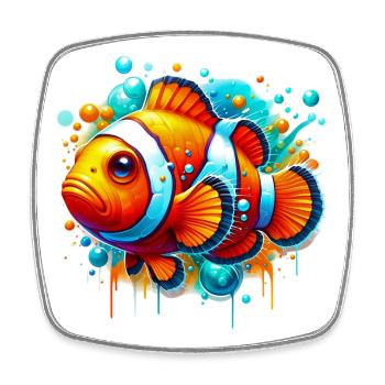 Clownfish - Square fridge magnet - white - Front