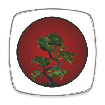 Bonsai - Viereckiger Kühlschrankmagnet - Weiß - Vorne