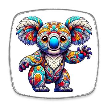Koala - Viereckiger Kühlschrankmagnet - Weiß - Vorne