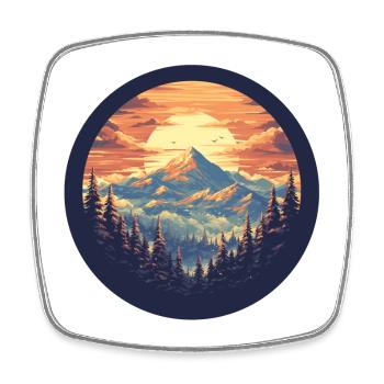 Sonnenuntergang Berge | Mountain | Sunset Peaks - Viereckiger Kühlschrankmagnet - Weiß - Vorne