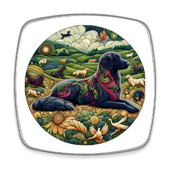 Fantasy Dogs - Viereckiger Kühlschrankmagnet - Weiß - Vorne